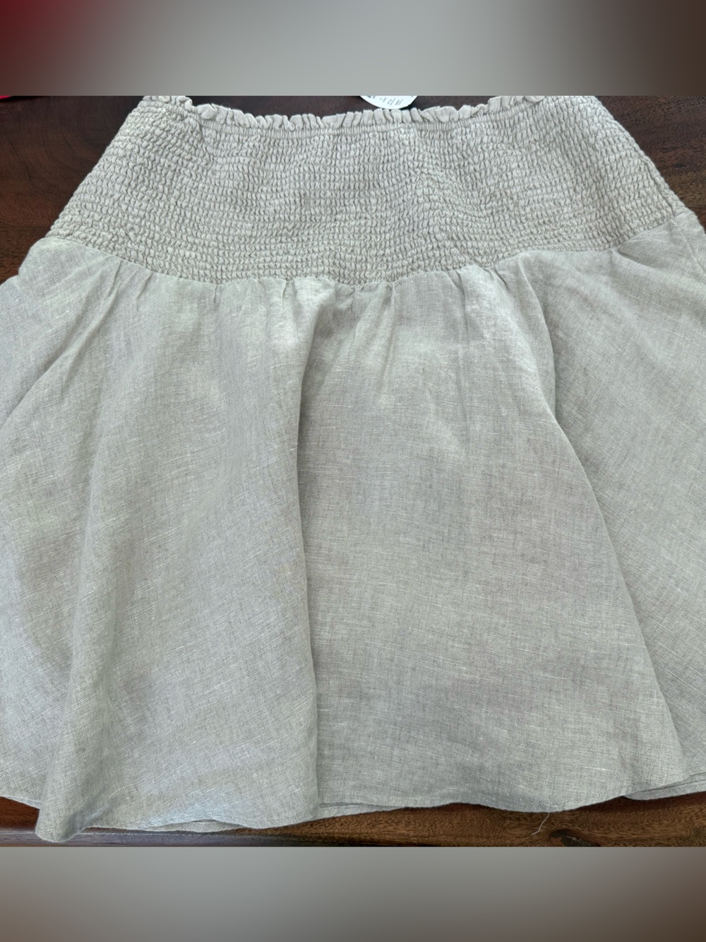 New with tags J Crew oatmeal linen full mini skirt.